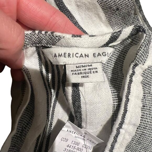 NWT! American eagle linen blend striped romper - Picture 3 of 10